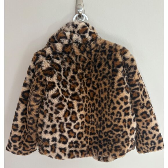 C&C California Faux Fur Leopard Print Sherpa Winter Coat Toddler Girls 3T - Picture 5 of 10